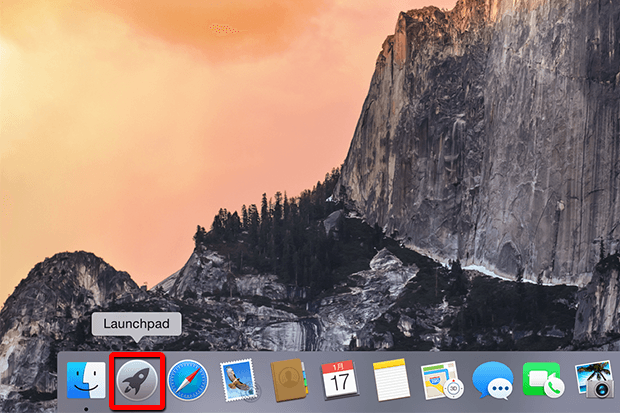デスクトップの左下にある「Launchpad」をクリック。